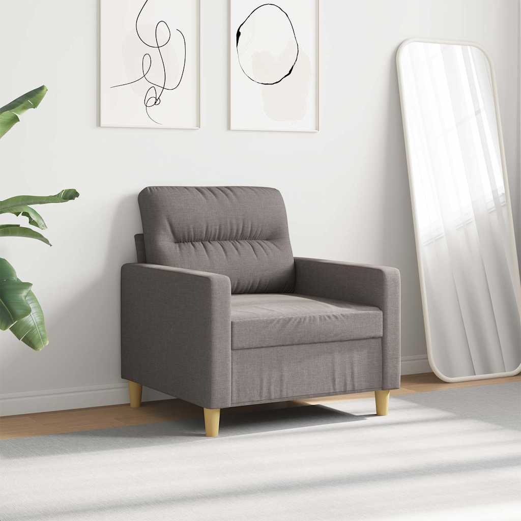 Poltrona tecido 60 cm cinzento-acastanhado