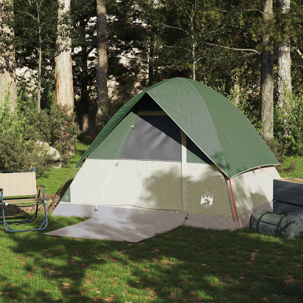 Tenda de campismo cúpula para 4 pessoas impermeável verde