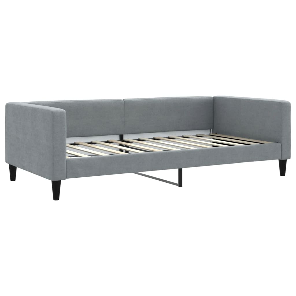 Sofá-cama com colchão 100x200 cm tecido cinzento-claro