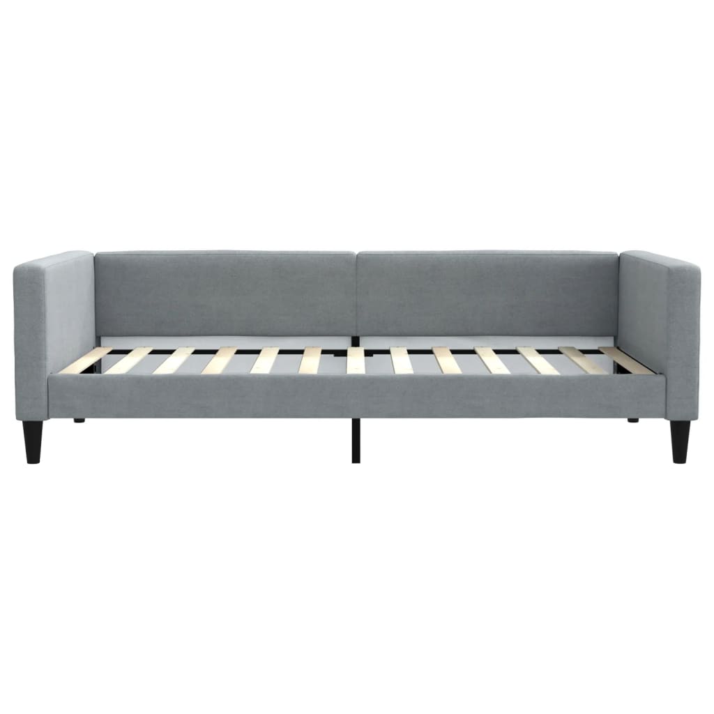 Sofá-cama com colchão 100x200 cm tecido cinzento-claro