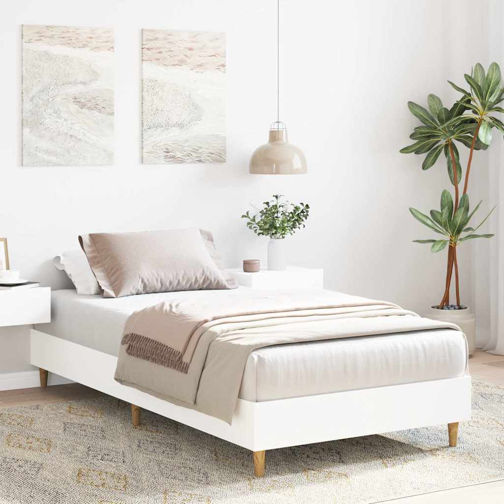 Estrutura cama s/ colchão 90x190 cm derivados de madeira branco
