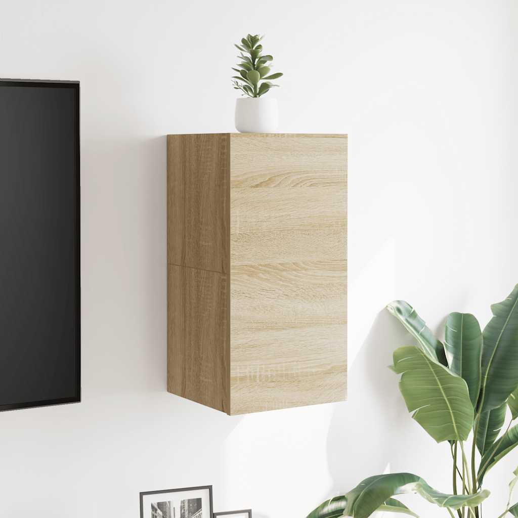 Móveis de TV de parede 2 pcs 30,5x30x30 cm carvalho sonoma