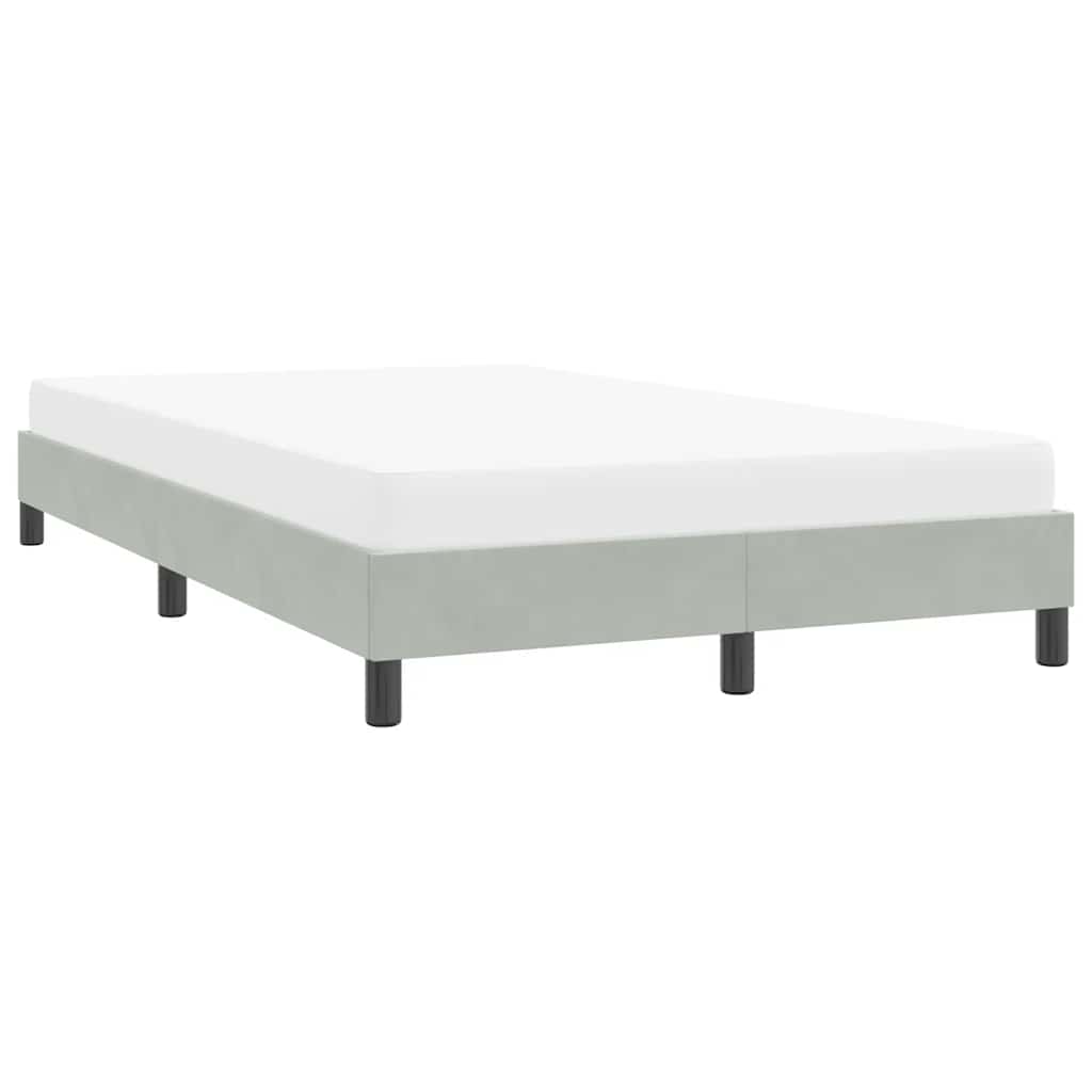 Estrutura de cama sem colchão 120x210 cm veludo cinzento-claro