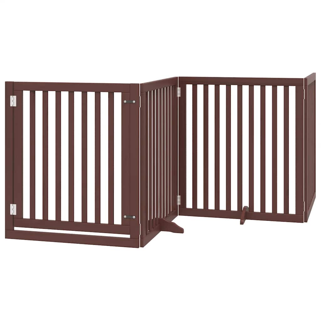 Portão cães c/ porta dobrável 10 painéis 800 cm álamo castanho