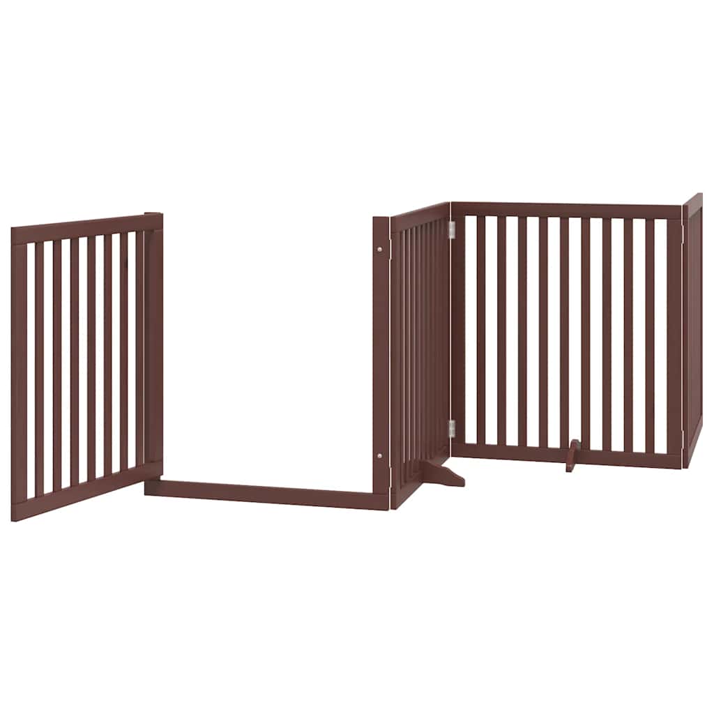 Portão cães c/ porta dobrável 10 painéis 800 cm álamo castanho
