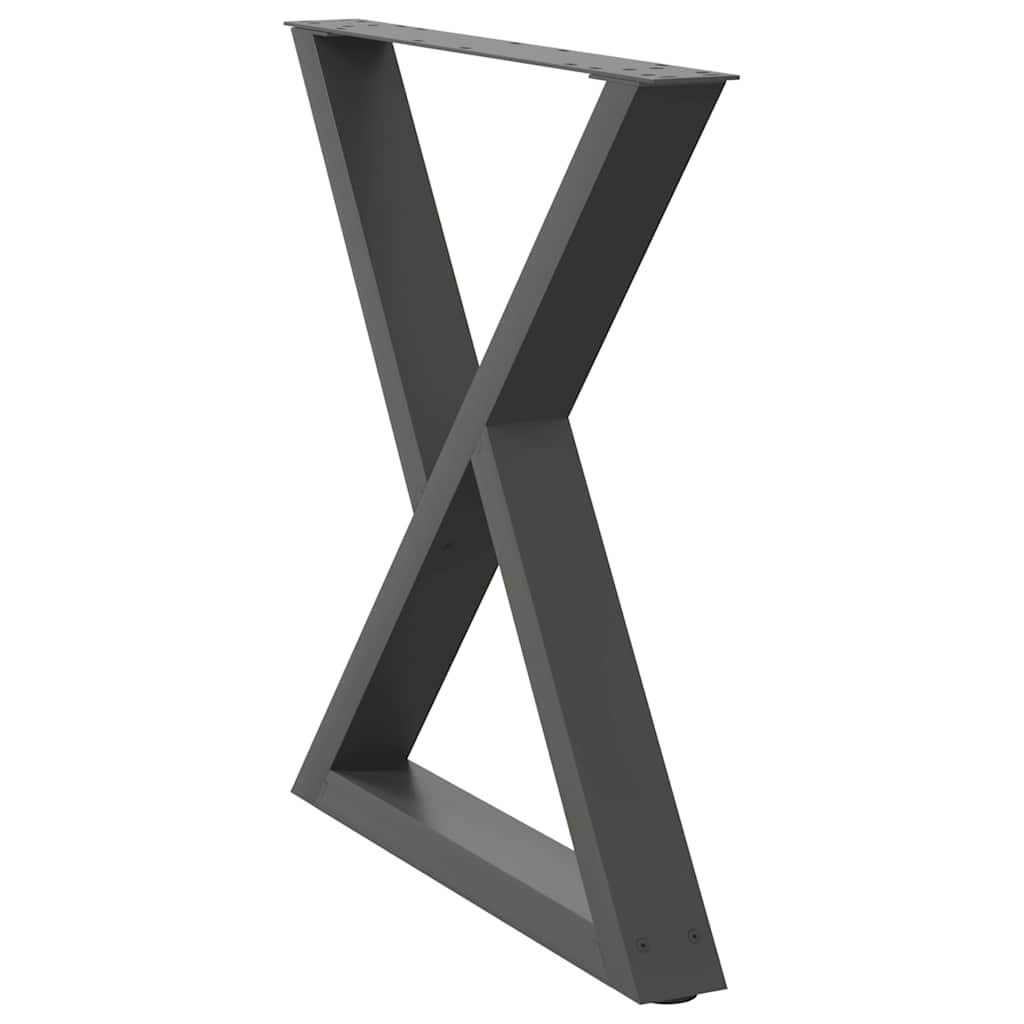 Pés para mesa de jantar 2 peças antracite 70x(72-73,3) cm aço