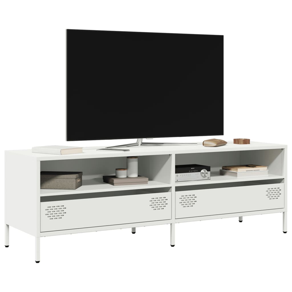 Móvel de TV 135x39x43,5 cm aço laminado a frio branco