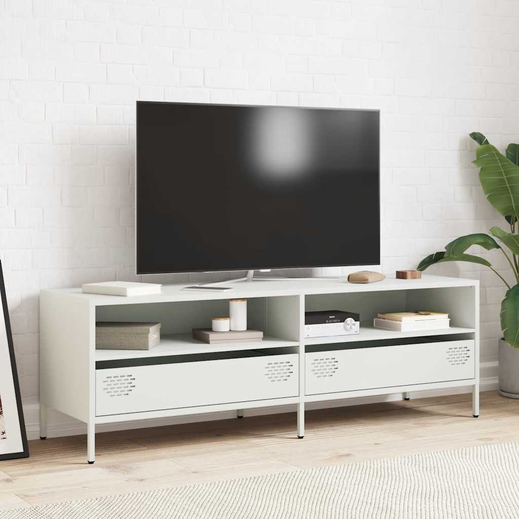 Móvel de TV 135x39x43,5 cm aço laminado a frio branco
