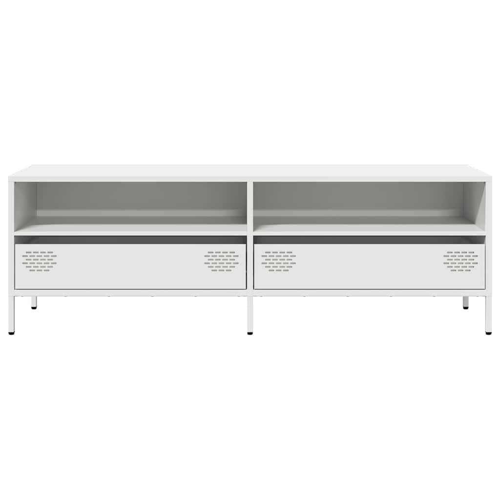 Móvel de TV 135x39x43,5 cm aço laminado a frio branco