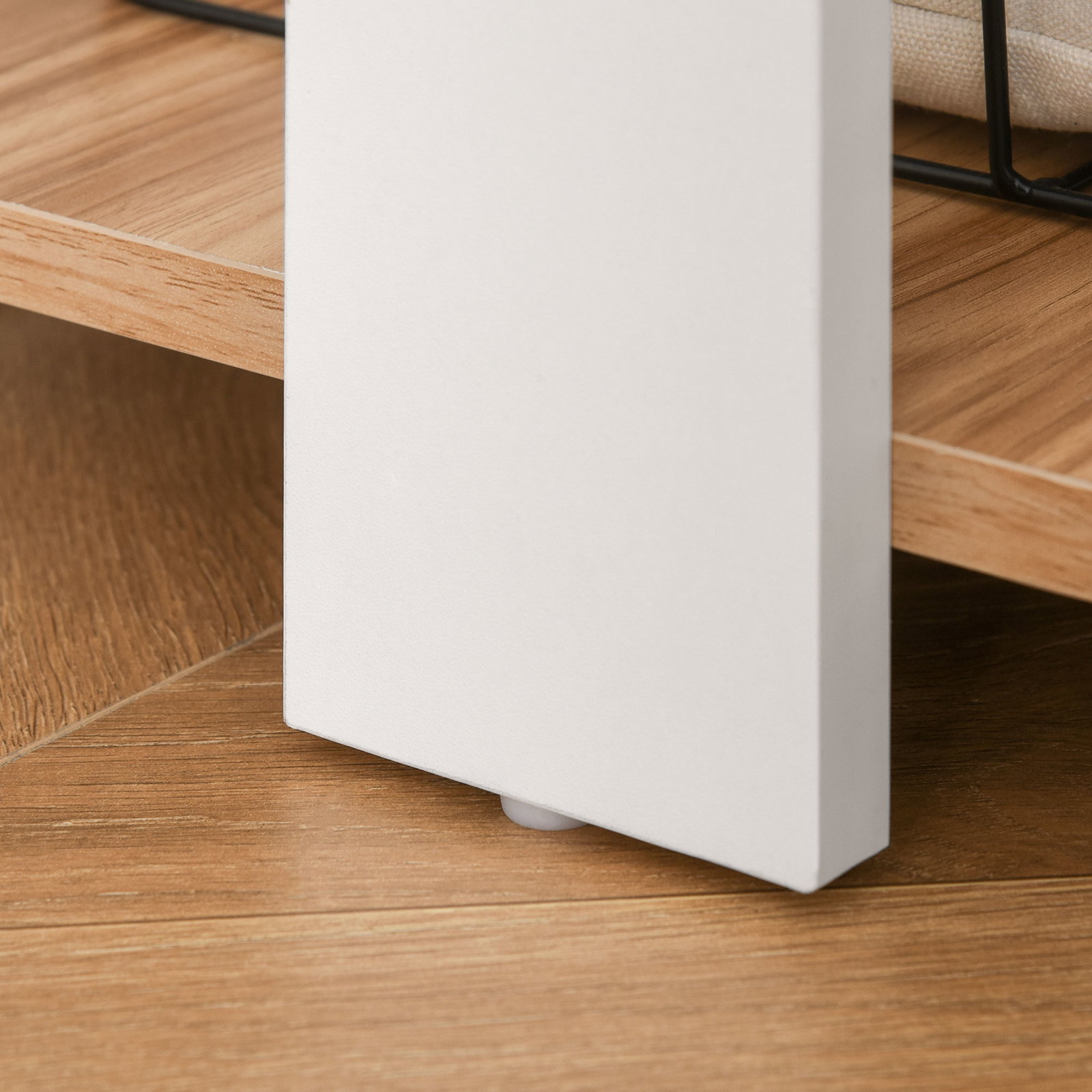 Secretária de canto mesa de computador para escritório casa em forma de l com prateleiras 136x130x72 cm branco e madeira