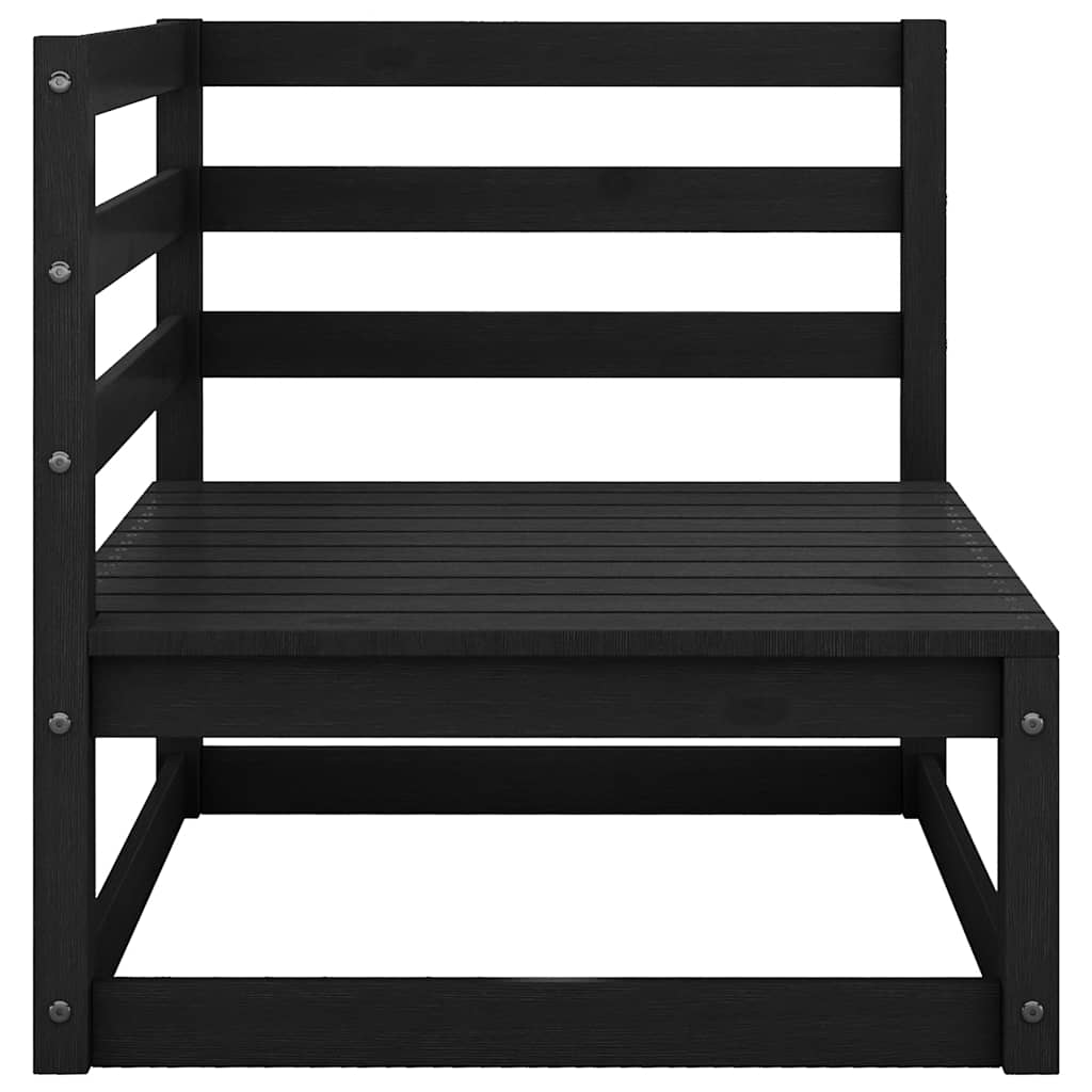 2 Pcs conjunto lounge jardim c/ almofadões pinho maciço preto