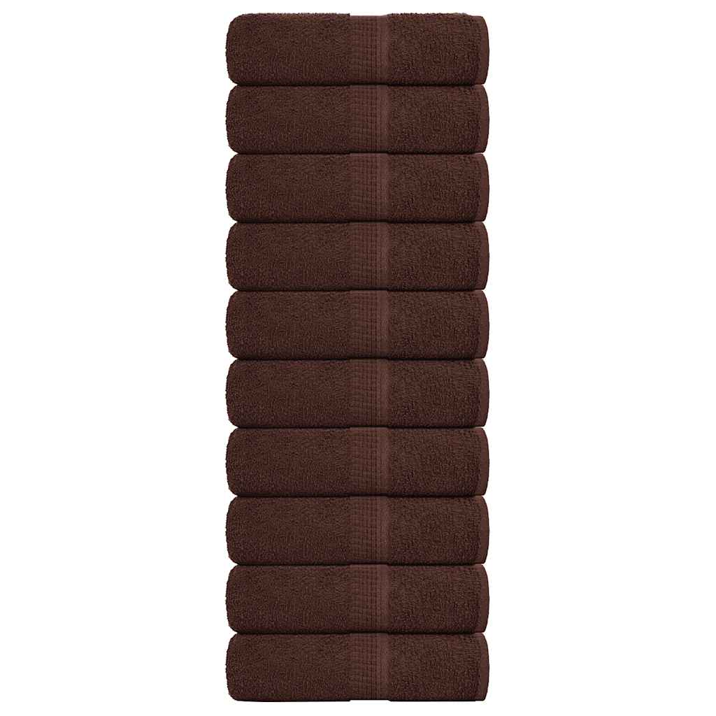 Toalhas de bidé frogn 10 pcs 30x50 cm 360 g/m² castanho