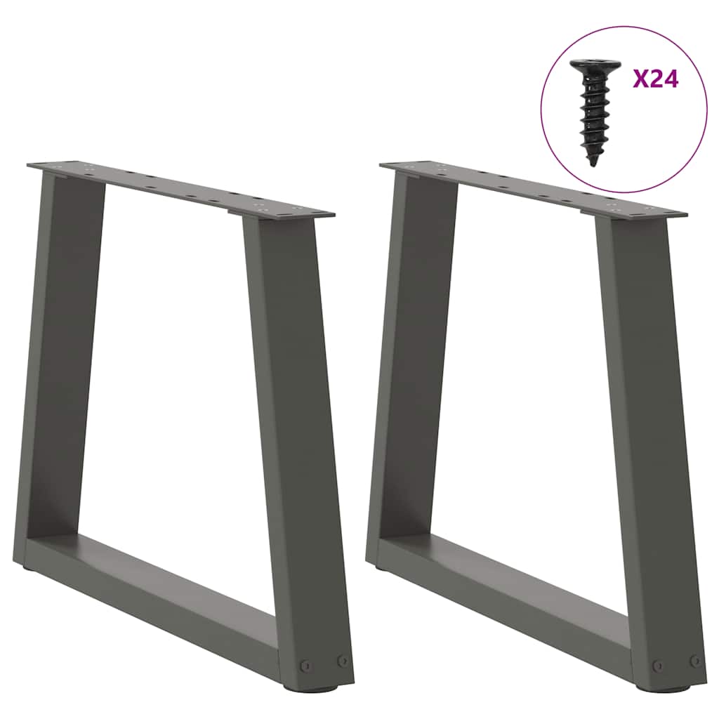 Pés para mesa de centro em v, 2 peças, antracite, 70x (42-43,3) cm, aço