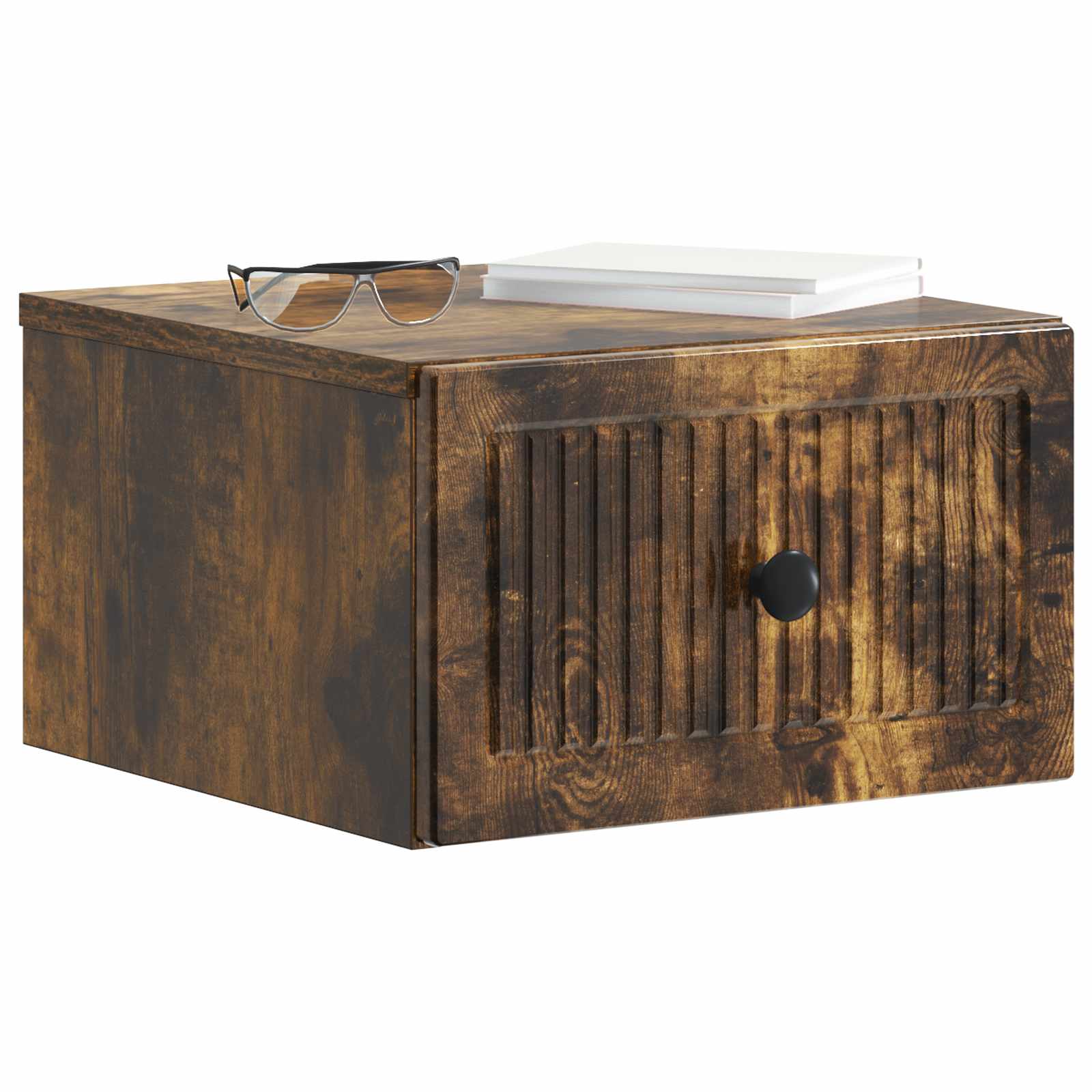 Gabinete de canto montado na parede 2 unid. carvalho fumado