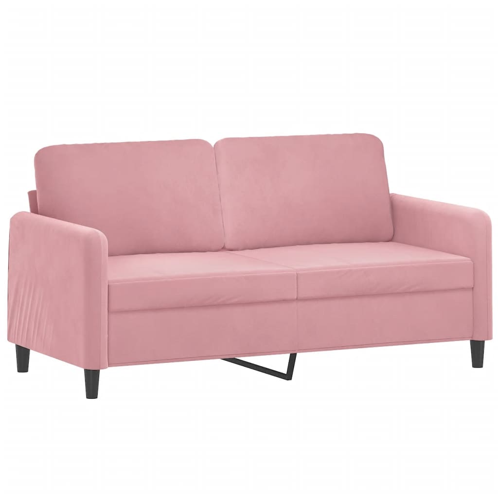 2 Pcs conjunto de sofás com almofadas veludo rosa