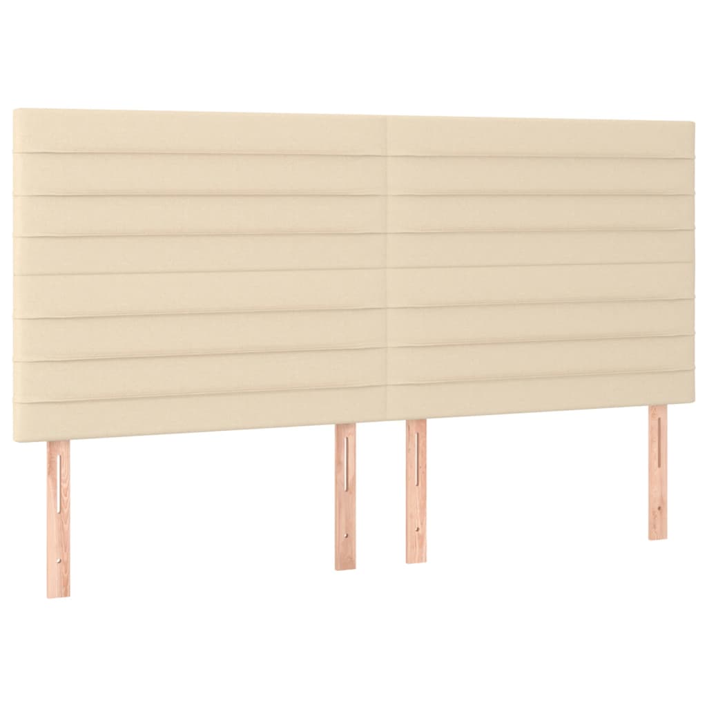 Cabeceira cama c/ LED tecido 180x5x118/128 cm crème