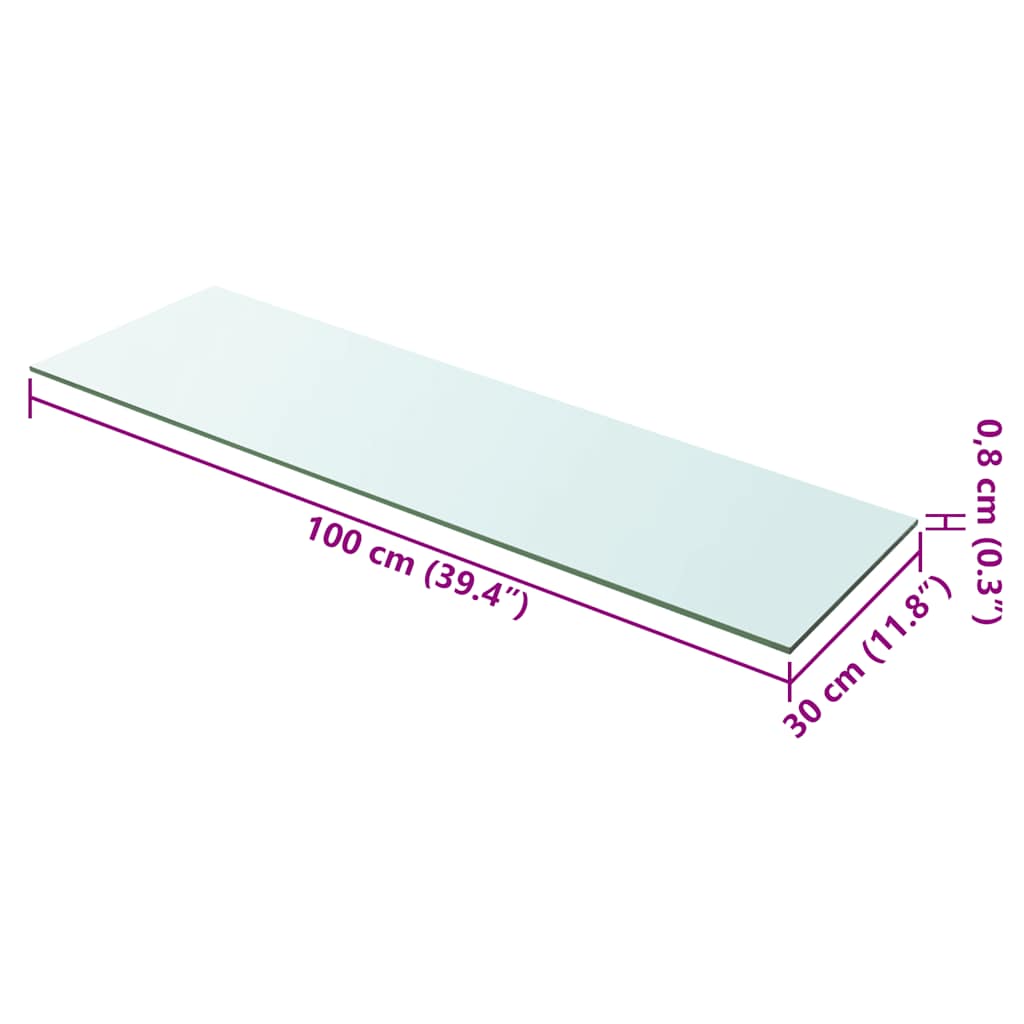 Prateleiras 2 pcs 100x30 cm vidro transparente
