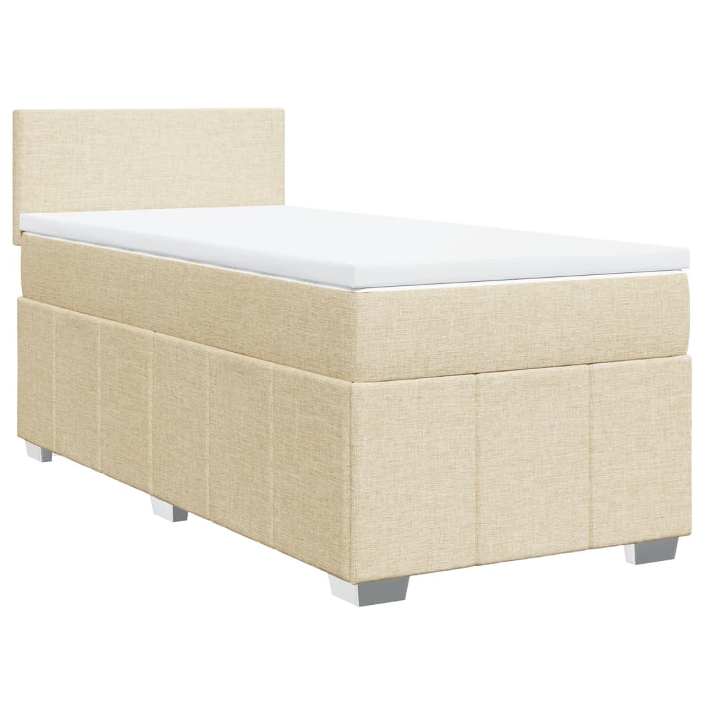 Cama com molas/colchão 80x200 cm tecido cor crème
