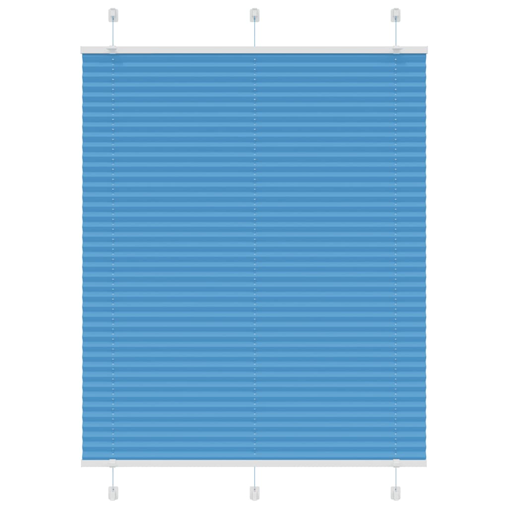 Azul plissada cega 105x100 cm largura tecido 104,4cm poliéster