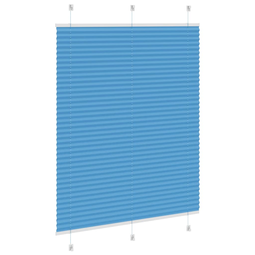 Azul plissada cega 105x100 cm largura tecido 104,4cm poliéster