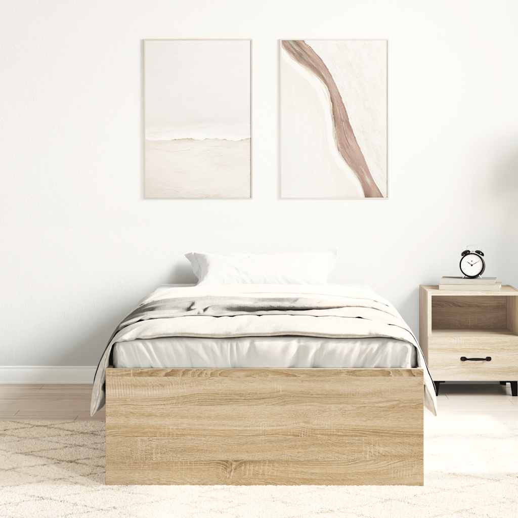 Estrutura de cama 100x200 cm carvalho sonoma
