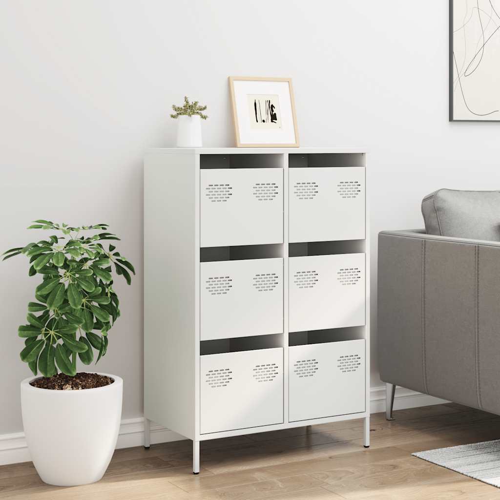 Móvel alto 68x39x101,5 cm aço branco