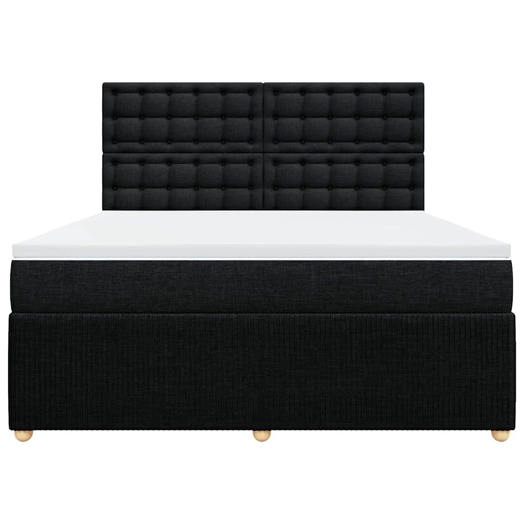 Cama com molas/colchão 180x200 cm tecido preto