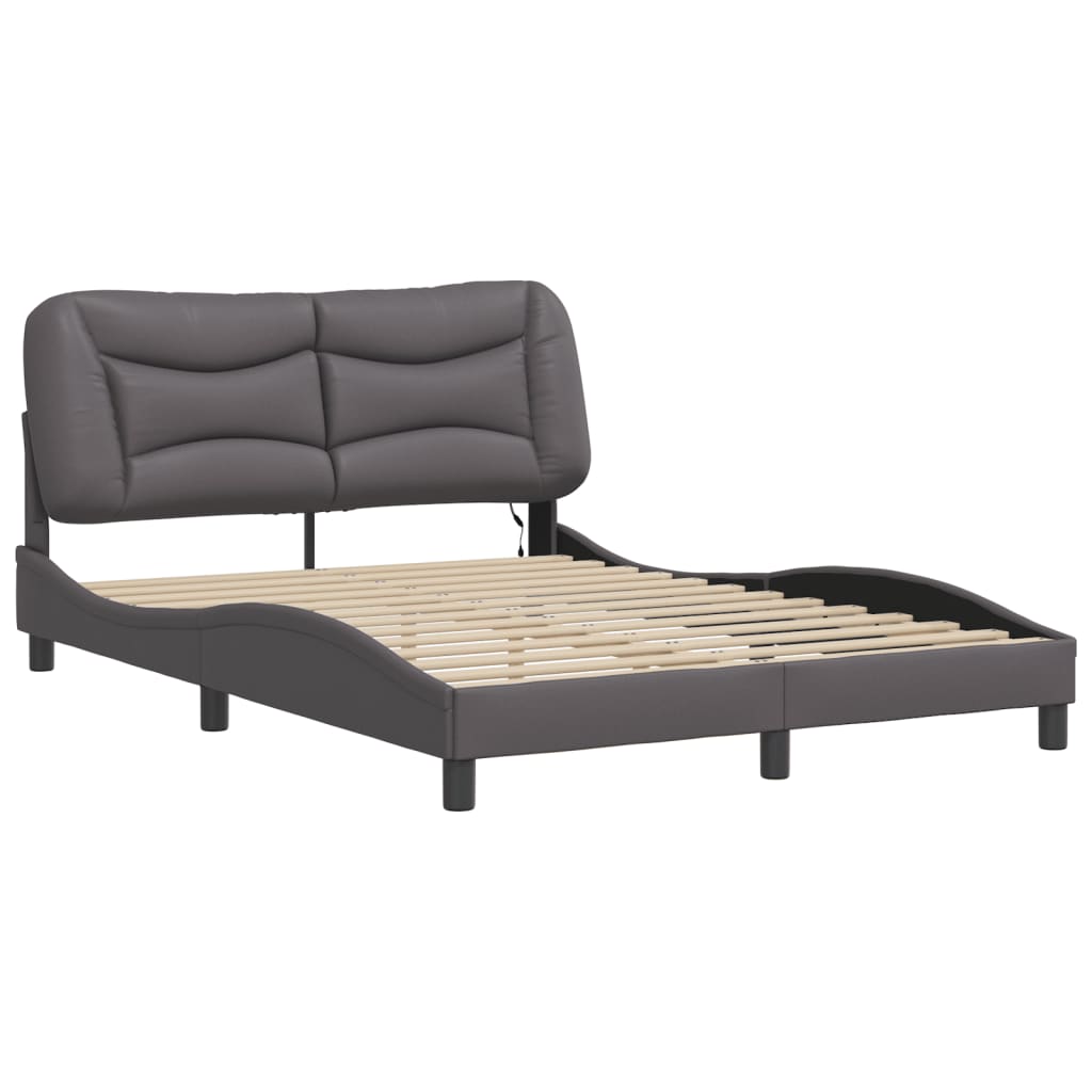Estrutura de cama com LED sem colchão hvar 120x200cm cinza