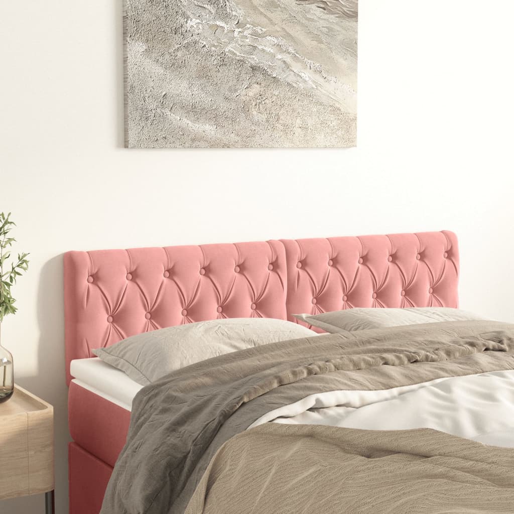 Cabeceiras rosa 160x7x78/88 cm veludo