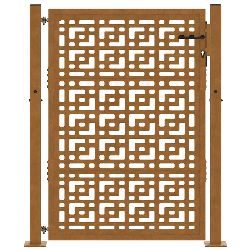 Portão de jardim 100x125 cm em aço inoxidável com design em cruz