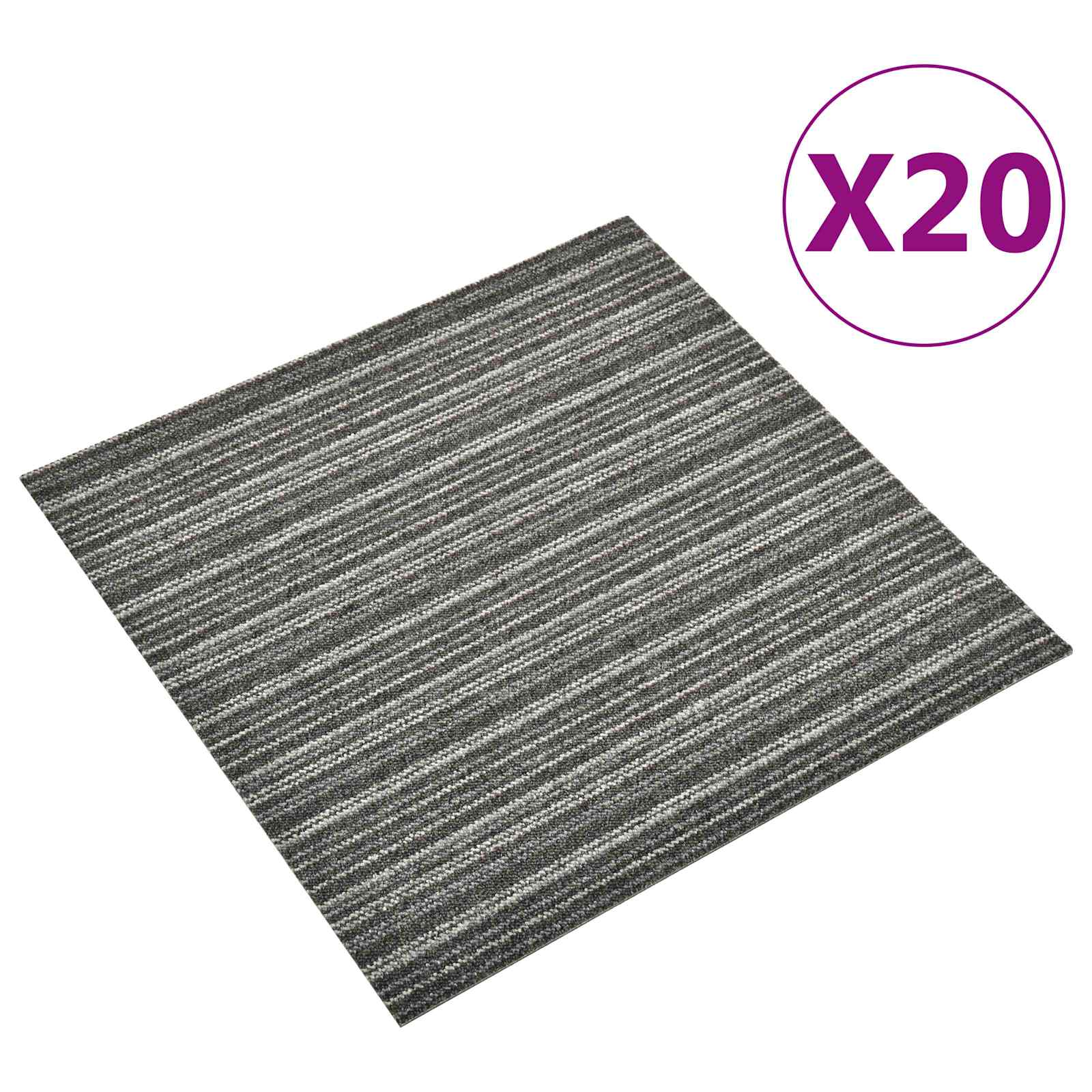 Tapete 20 unid. antracite listrado 50 x 50 cm