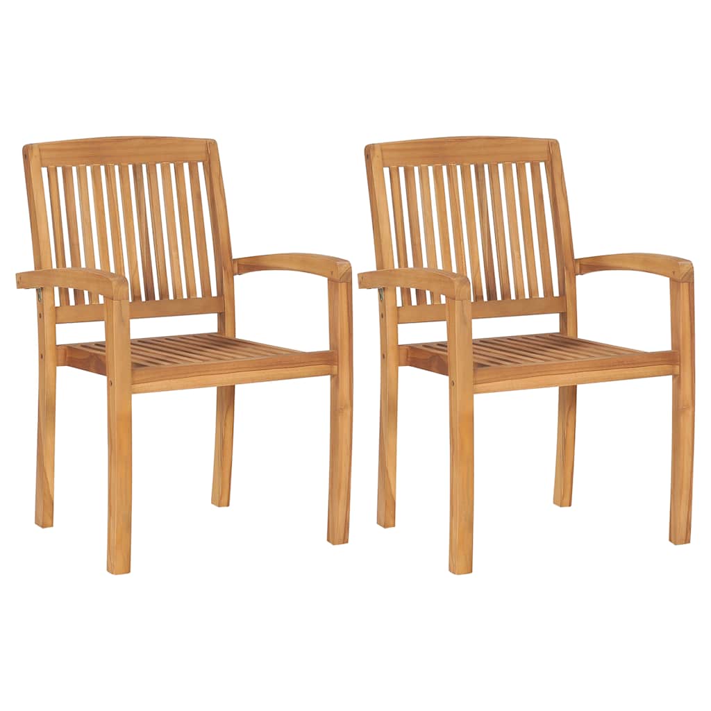 Cadeiras de jardim c/ almofadões pretos 2 pcs teca maciça