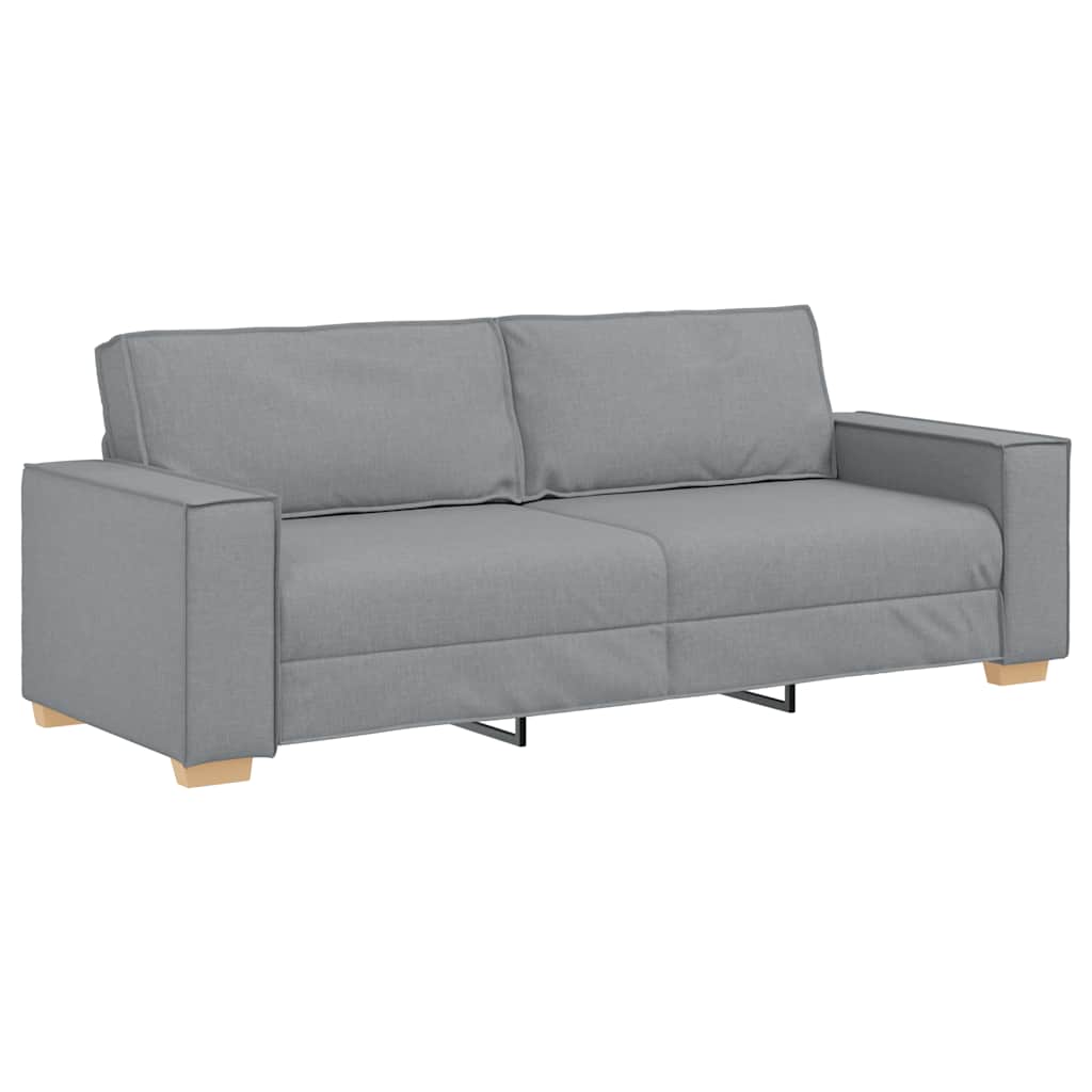 Sofá de 3 lugares cinza claro 220x78x84 cm tecido