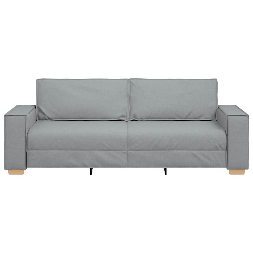 Sofá de 3 lugares cinza claro 220x78x84 cm tecido