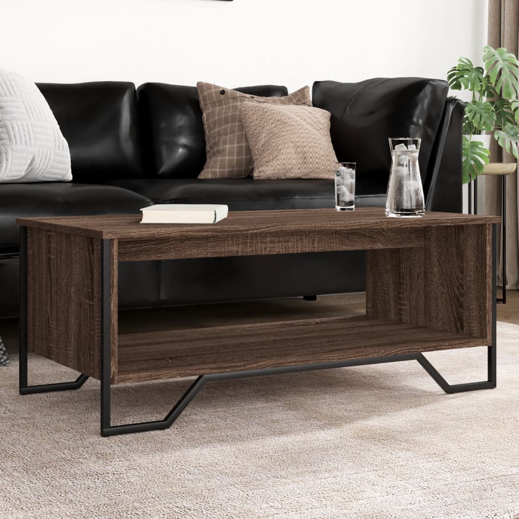 Mesa de centro 100x51x40 cm derivados madeira carvalho castanho