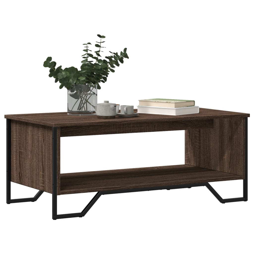 Mesa de centro 100x51x40 cm derivados madeira carvalho castanho