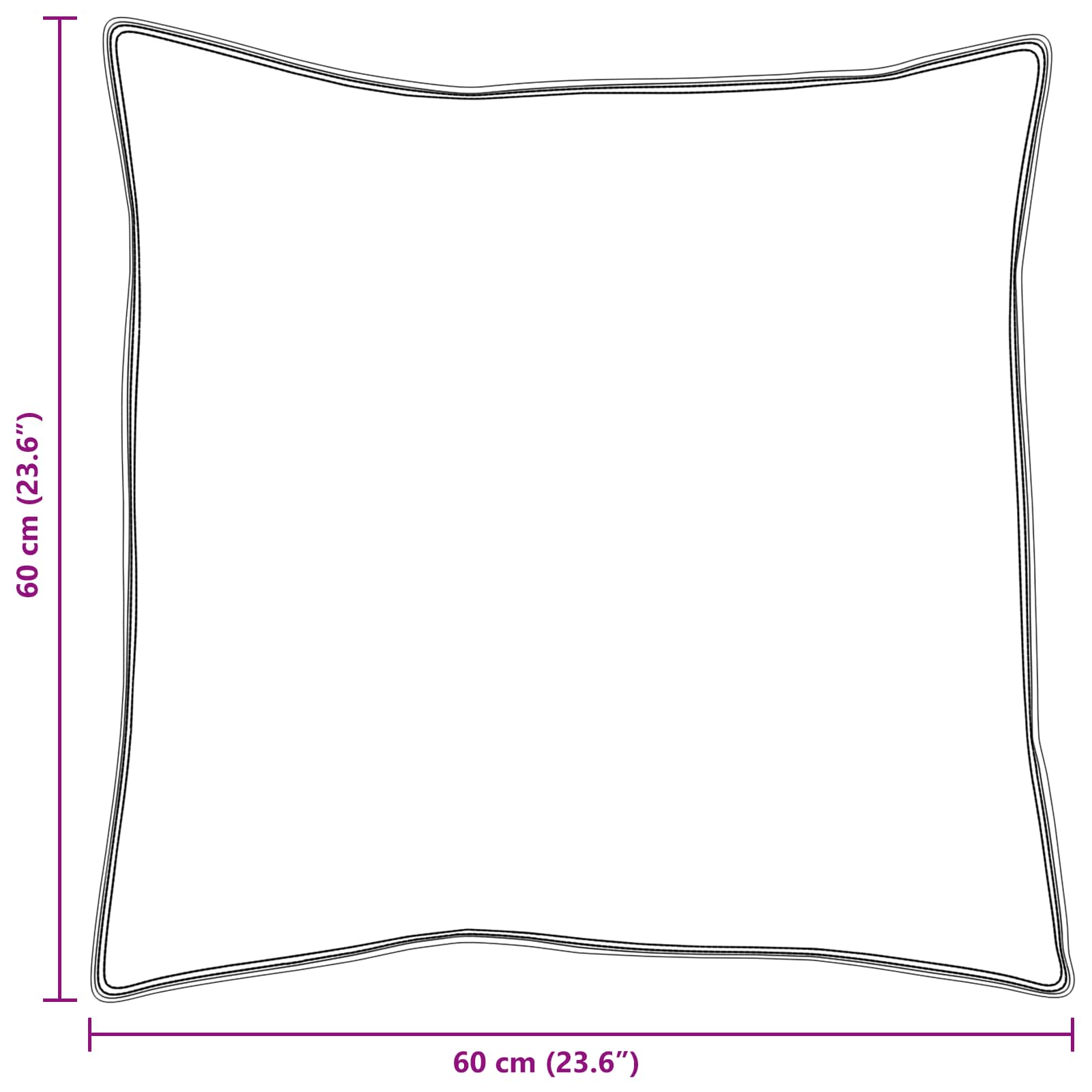 Almofada 2 unid. 60 x 60 cm algodão branco