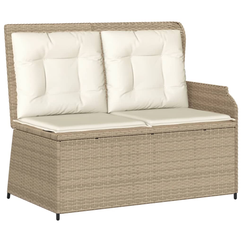 6 Pcs conjunto lounge p/ jardim com almofadões vime PE bege