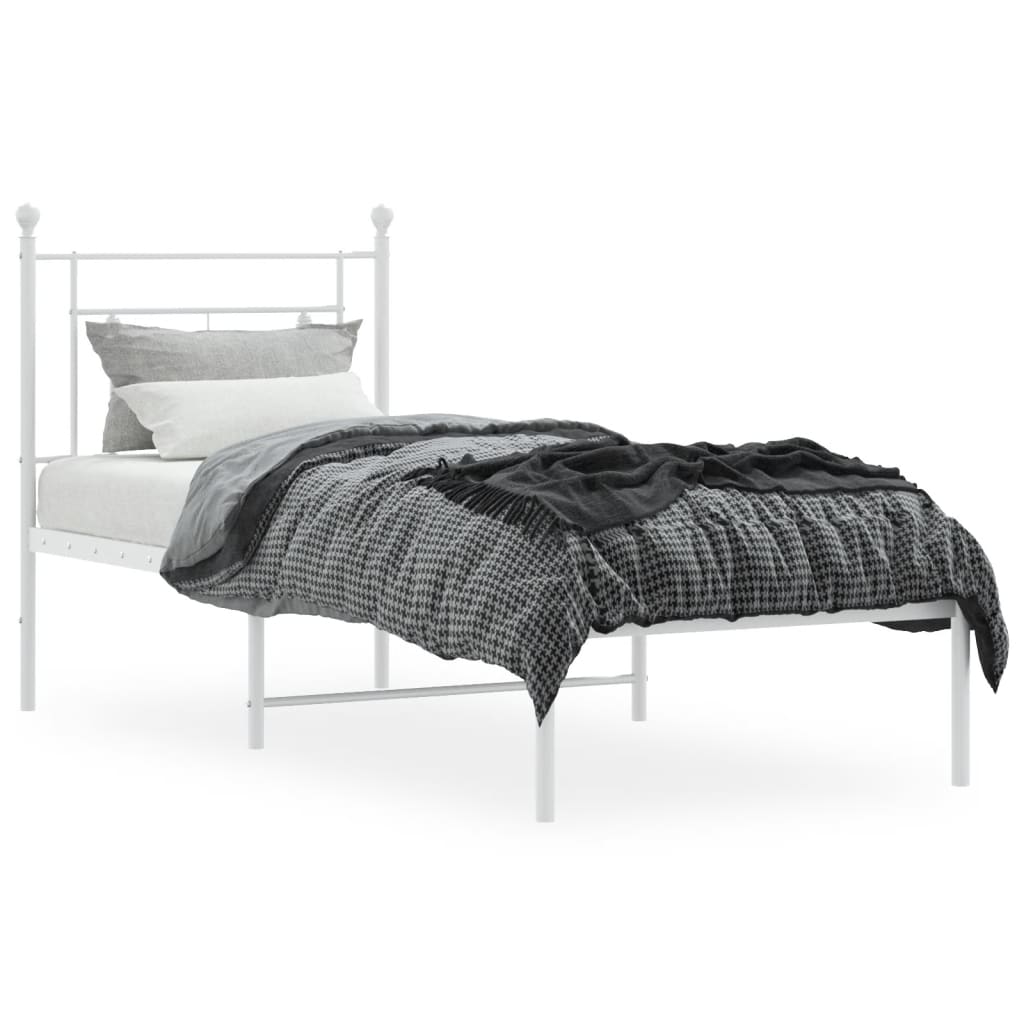 Estrutura de cama sem colchão com cabeceira 75x190 cm branco