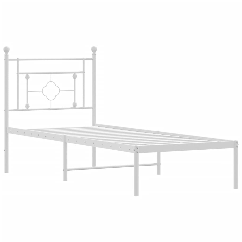 Estrutura de cama sem colchão com cabeceira 75x190 cm branco