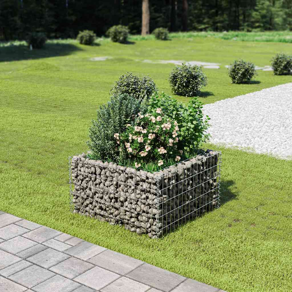 Canteiro elevado/cesto gabião 90x90x50 cm aço galvanizado
