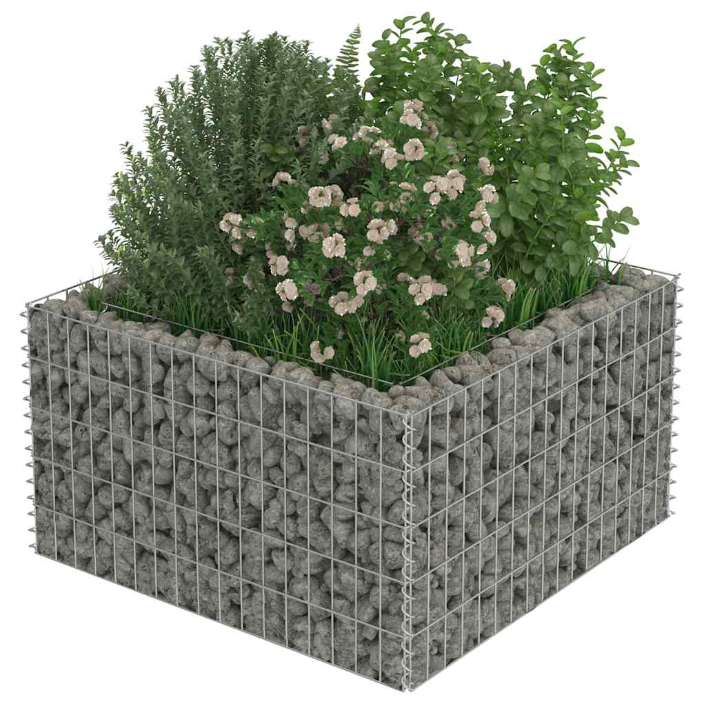 Canteiro elevado/cesto gabião 90x90x50 cm aço galvanizado