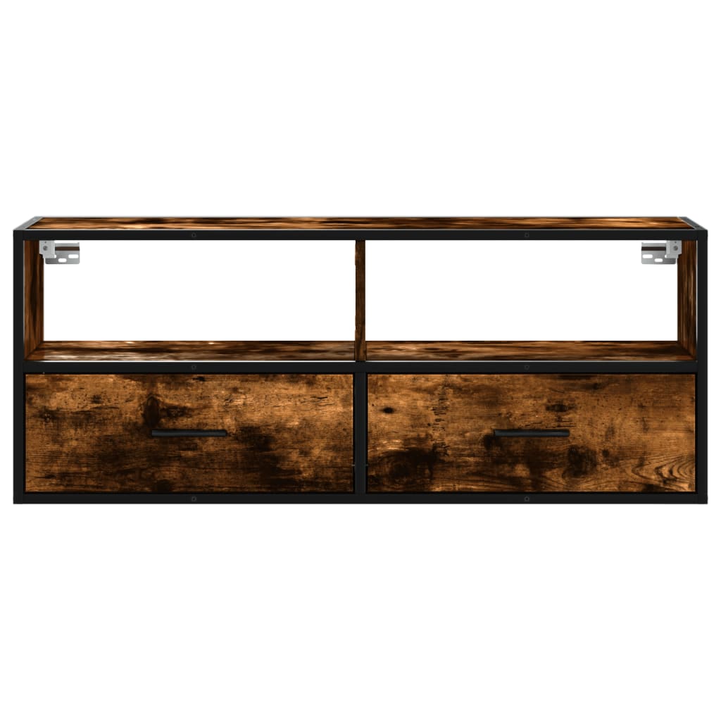 Móvel p/ TV 100x31x39,5 cm deriv. madeira/metal carvalho fumado