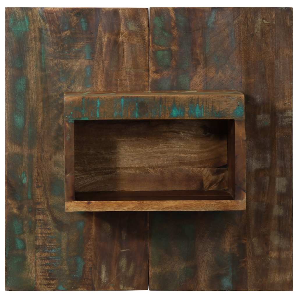Mesa de cabeceira multicor 50x27x50cm madeira maciça recuperada