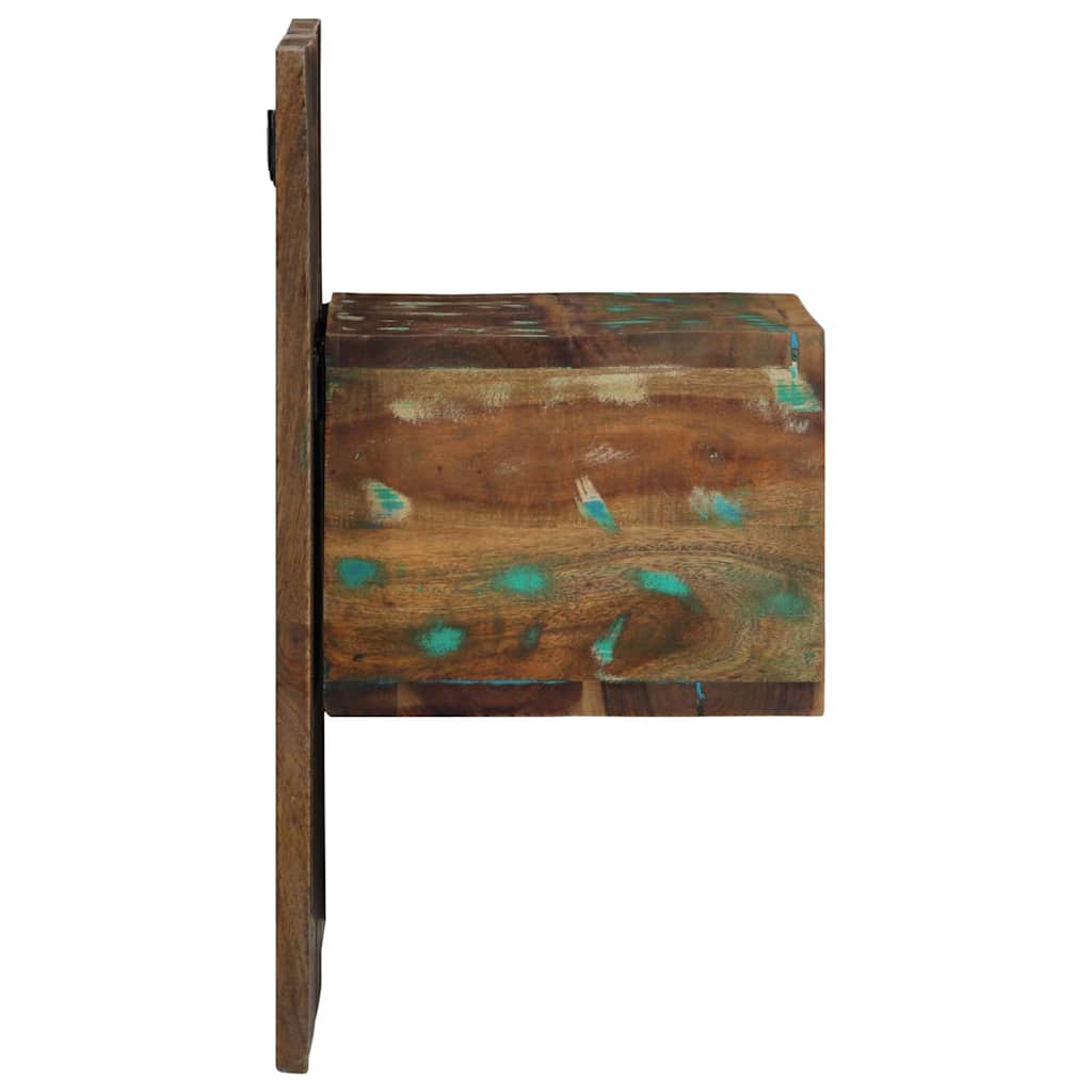 Mesa de cabeceira multicor 50x27x50cm madeira maciça recuperada