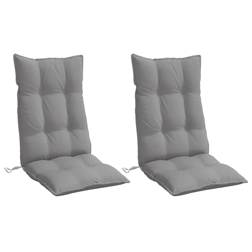 Almofadões p/ cadeira encosto alto 2 pcs tecido oxford cinzento