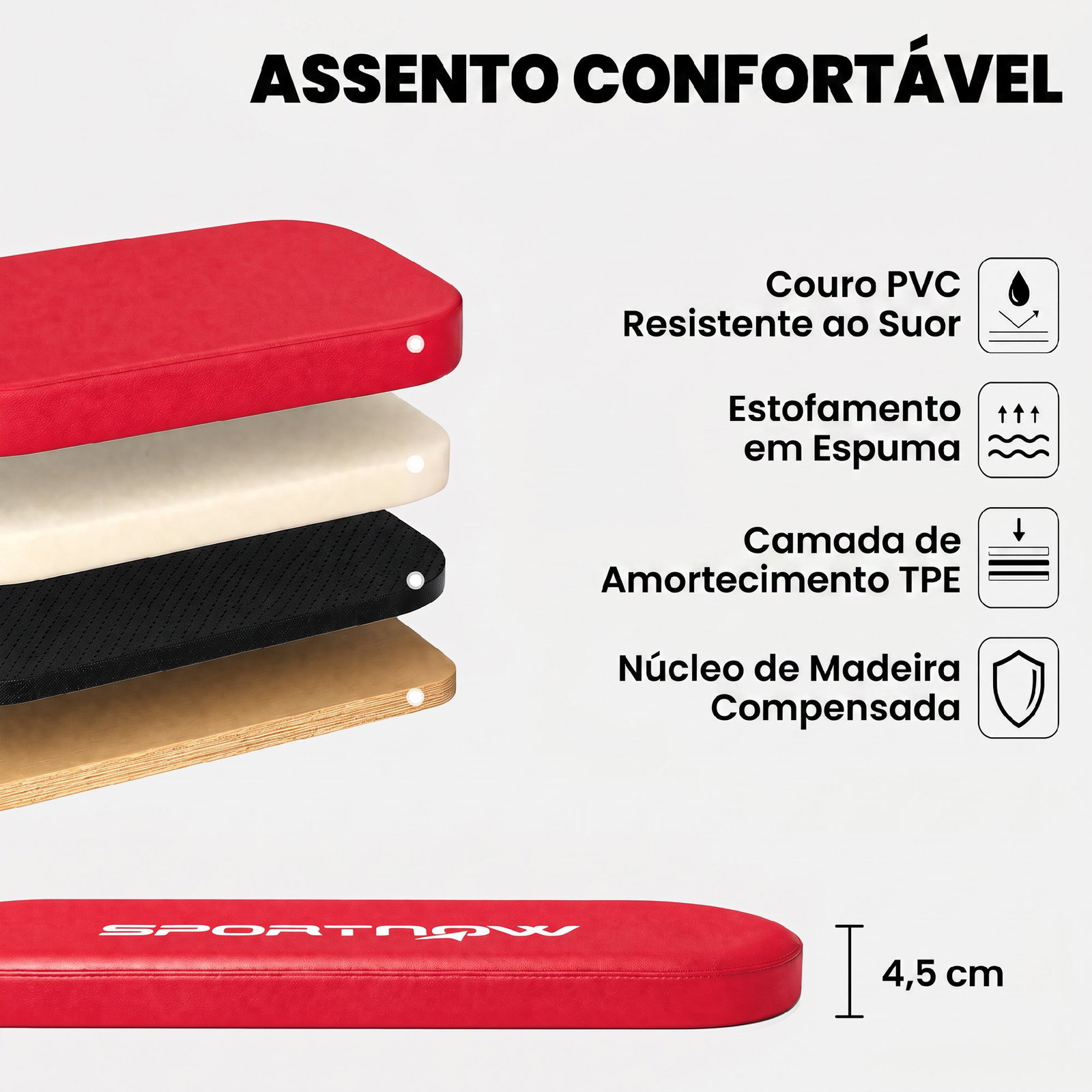 Banco de musculação dobrável com bandas de resistência encosto ajustável plano/inclinado/declinado e extensão de pernas