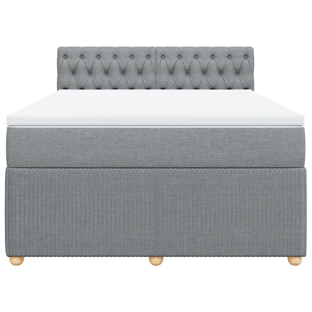 Cama com molas/colchão 140x190 cm tecido cinzento-claro