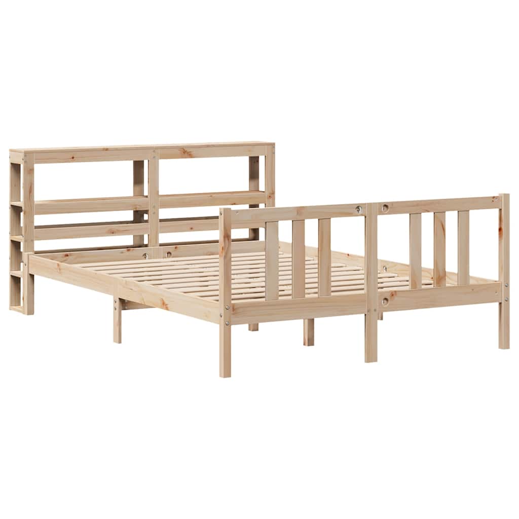 Estrutura de cama com cabeceira 120x200 cm pinho maciço