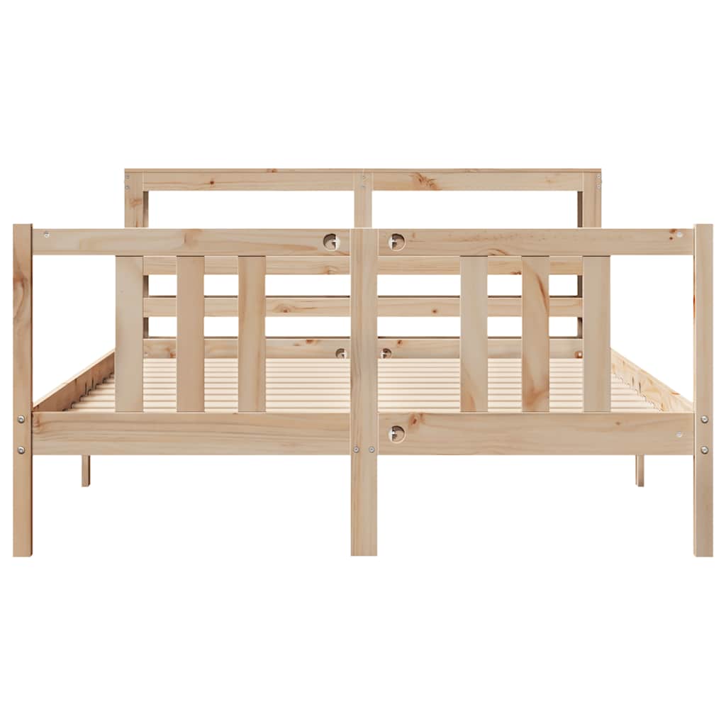 Estrutura de cama com cabeceira 120x200 cm pinho maciço